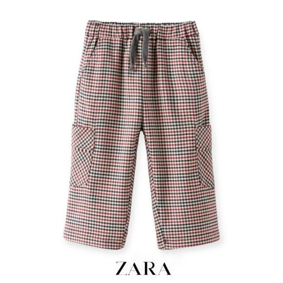 Zara Other - ZARA Kids | Maroon | PLAID POCKET PANTS